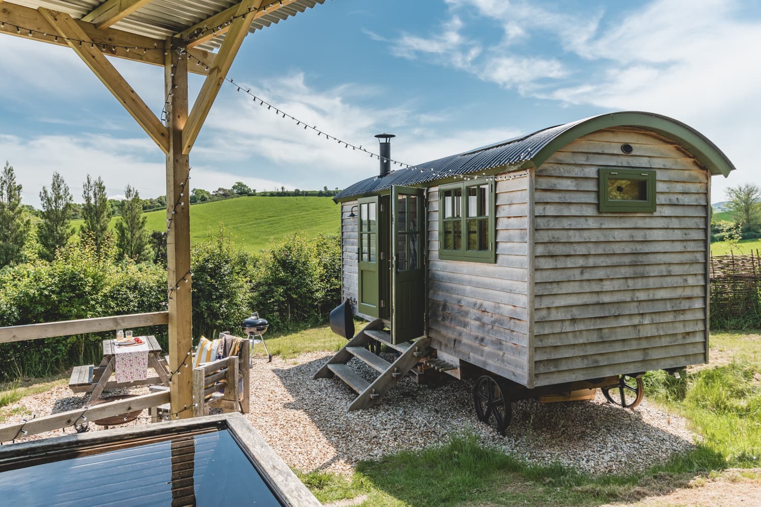 Indulge in a perfect spot on the edge of the Quantocks with a stay in a Blackdown Shepherds Hut at Old Rectory House